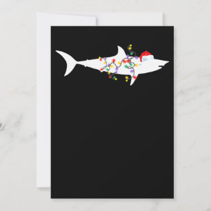 Cartes Pour Fêtes Annuelles Lumières de Noël requin drôle Chapeau de Père Noël