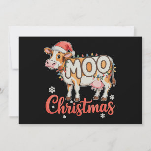 Cartes Pour Fêtes Annuelles Lumières de Noël Xmas Vache Fermier Agriculture MO