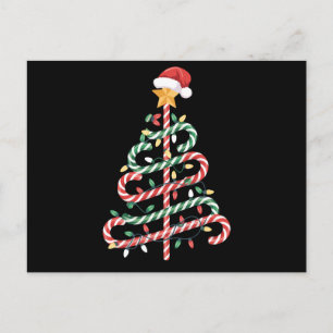 Cartes Pour Fêtes Annuelles Lumières de sapin de Noël Bâton de bonbon Chapeau