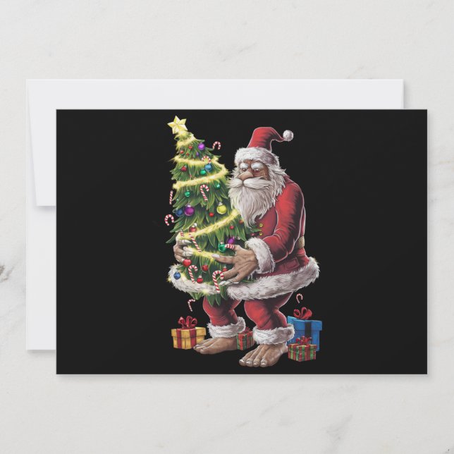 Cartes Pour Fêtes Annuelles Lumières de sapin de Noël Bigfoot Noël amateur de  (Devant)