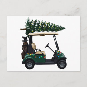Cartes Pour Fêtes Annuelles Lumières de sapin de Noël de chariot de golf Golfe