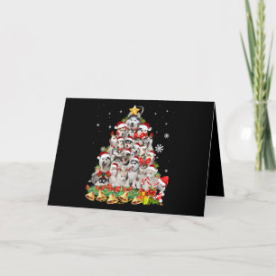 Cartes Pour Fêtes Annuelles Lumières de sapin de Noël husky sibérien chien x