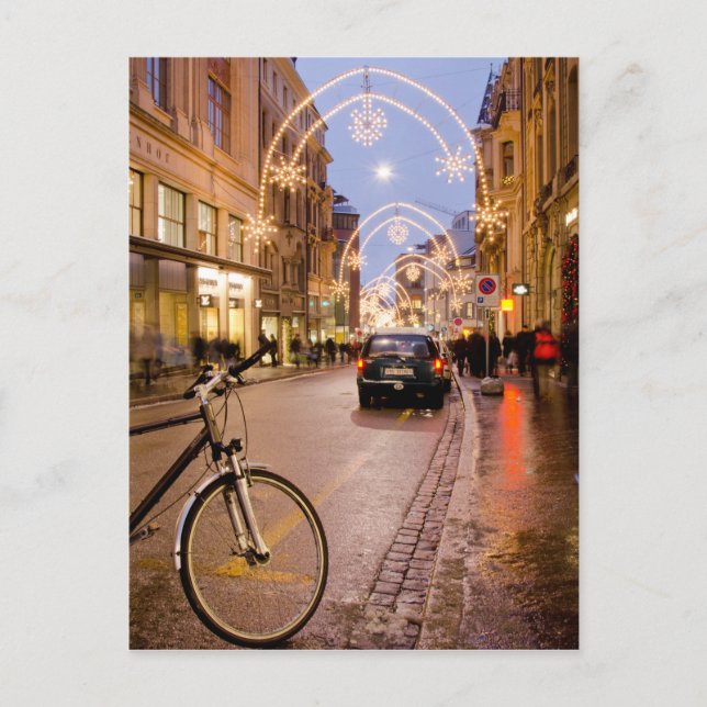 Cartes Pour Fêtes Annuelles Lumières de vacances à Bâle, Suisse (Devant)