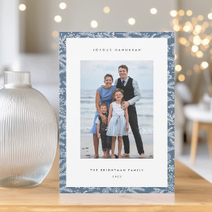 Cartes Pour Fêtes Annuelles Lumières d'hiver Hanoukka photo verticale modern