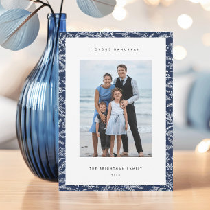 Cartes Pour Fêtes Annuelles Lumières d'hiver Hanoukka photo verticale modern