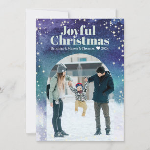 Cartes Pour Fêtes Annuelles Lumières d'hiver Starry Sky Joyeux Noël Photo Ho