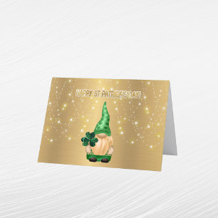 Cartes Pour Fêtes Annuelles Lumières dorées de gnome trèfle Saint-Patrick