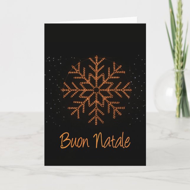 Cartes Pour Fêtes Annuelles Lumières en cristal italien Buon Natale (Devant)