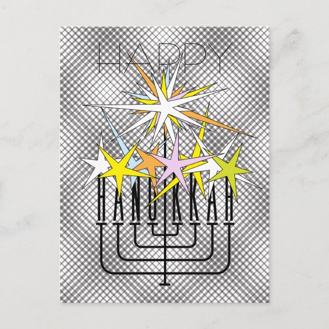 CARTES POUR FÊTES ANNUELLES LUMIÈRES HANOUKKA (Devant)