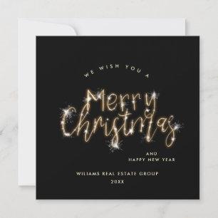 Cartes Pour Fêtes Annuelles Lumières minimalistes dorées Joyeux Noël