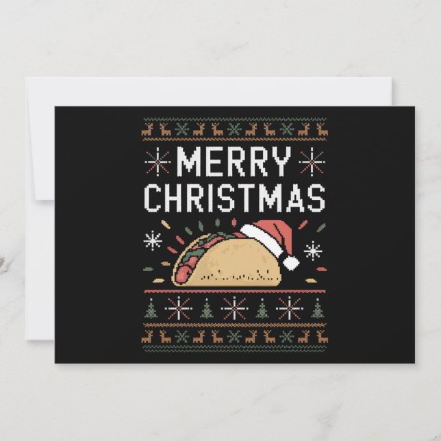 Cartes Pour Fêtes Annuelles Luminaires doux Noël Père Noël Taco (Devant)