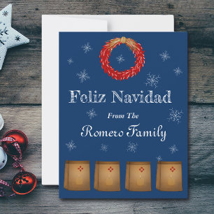 Cartes Pour Fêtes Annuelles Luminarias Farolitos Zia Red Chile du Nouveau-Mexi