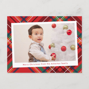 Cartes Pour Fêtes Annuelles Lumineux coloré Noël plaid une photo