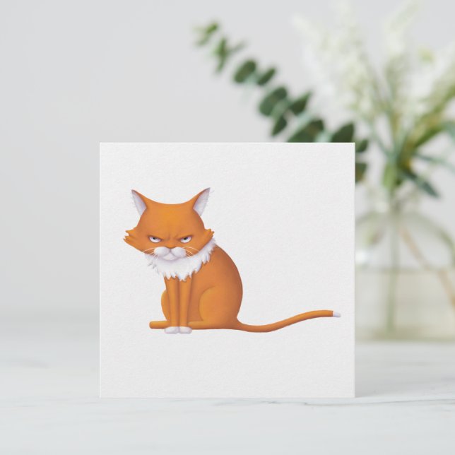 Cartes Pour Fêtes Annuelles Lundi Matin Visage de chat (Debout devant)