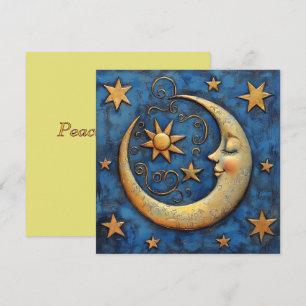 Cartes Pour Fêtes Annuelles Lune céleste
