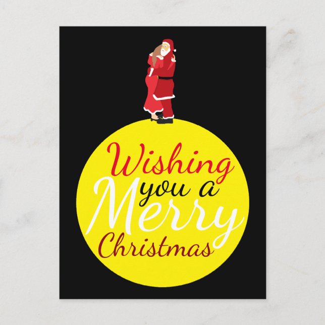 Cartes Pour Fêtes Annuelles Lune De Noël Vous Souhaitant Un Joyeux Joyeux Jour (Devant)