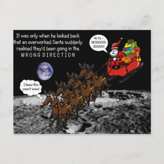 Cartes Pour Fêtes Annuelles Lune drôle du père noël d'affiche de Noël de Noël