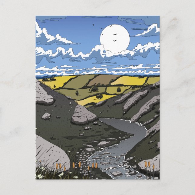 Cartes Pour Fêtes Annuelles Lune Sur La Vallée (Devant)