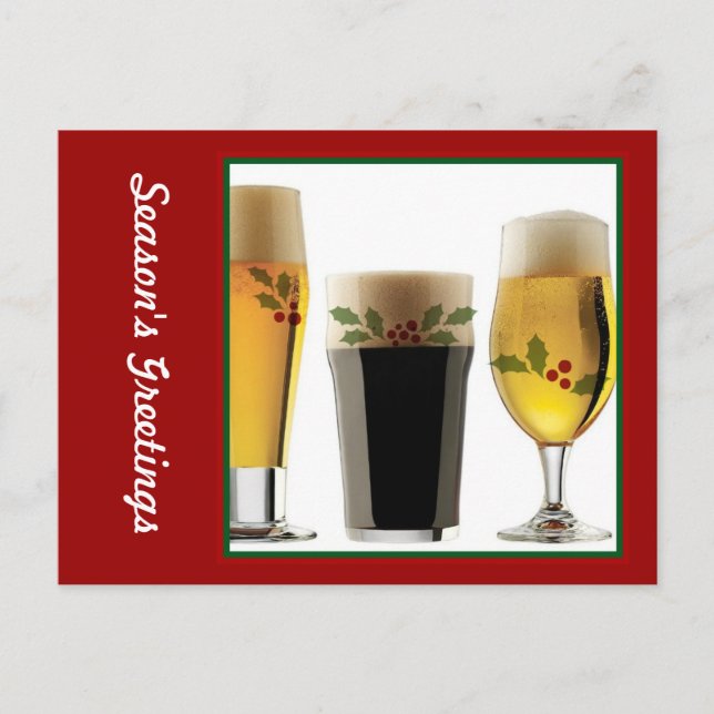 Cartes Pour Fêtes Annuelles Lunettes de bière Salutations de vacances (Devant)