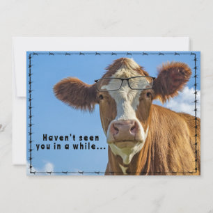 Cartes Pour Fêtes Annuelles Lunettes de ferme de ranch country western vache d