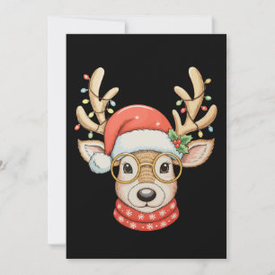Cartes Pour Fêtes Annuelles Lunettes de lumières de Noël de renne Casquette de