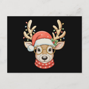 Cartes Pour Fêtes Annuelles Lunettes de lumières de Noël de renne de chapeau d