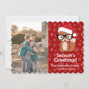 Cartes Pour Fêtes Annuelles Lunettes de renard Hipster mignonne animal photo d