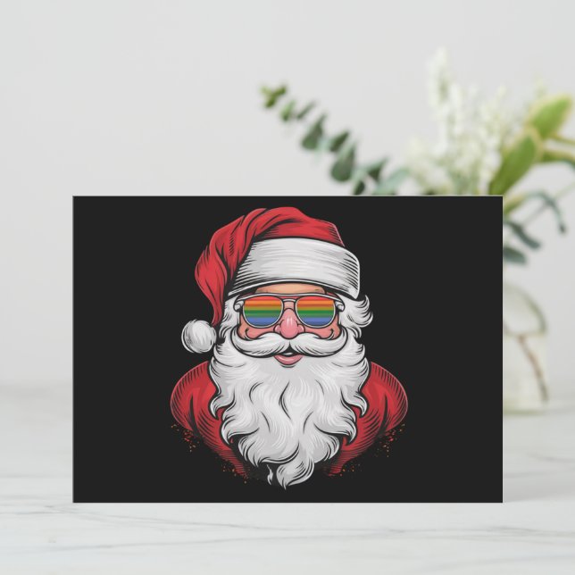 Cartes Pour Fêtes Annuelles Lunettes de soleil Santa Fierté Noël Pyjama X-mas  (Debout devant)
