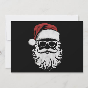 Cartes Pour Fêtes Annuelles Lunettes de soleil visage de Père Noël avec chapea