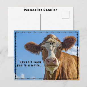 Cartes Pour Fêtes Annuelles Lunettes de vache drôles Contes de ranchers occide