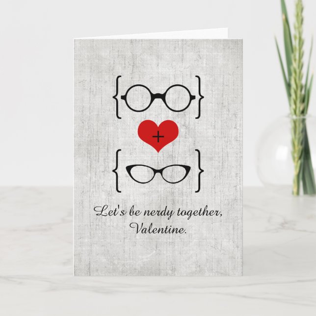 Cartes Pour Fêtes Annuelles Lunettes Red Geeky Valentine's Day Card (Devant)