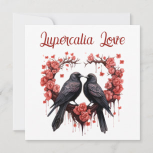 Cartes Pour Fêtes Annuelles Lupercalia Amour Corbeau & Roses Saint-Valentin