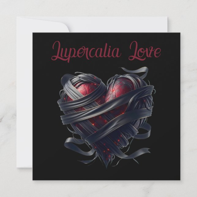 Cartes Pour Fêtes Annuelles Lupercalia Black Threads Heart Valentine's (Devant)