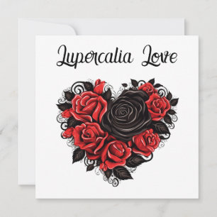 Cartes Pour Fêtes Annuelles Lupercalia Épines Noires & Roses Cœur Saint-Valent
