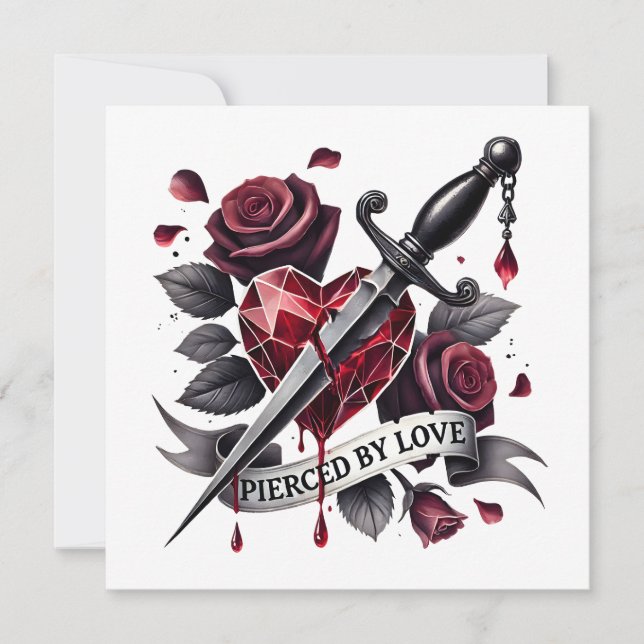 Cartes Pour Fêtes Annuelles Lupercalia Gothic Heart & Sword Valentine's (Devant)