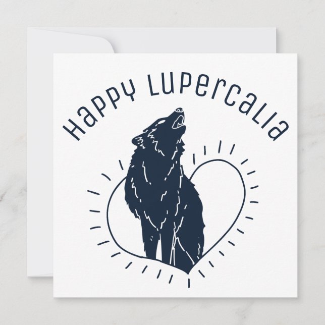 Cartes Pour Fêtes Annuelles Lupercalia Howling Wolf Heart (Devant)
