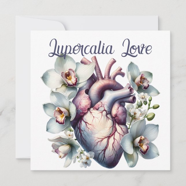 Cartes Pour Fêtes Annuelles Lupercalia Love Gothic Anatomical Heart Flowers (Devant)