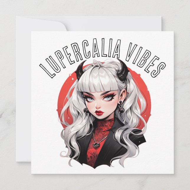 Cartes Pour Fêtes Annuelles Lupercalia Vibes Gothic Demon Girl Valentine's Day (Devant)