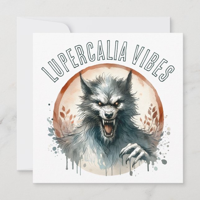 Cartes Pour Fêtes Annuelles Lupercalia Vibes Werewolf Valentine's Day (Devant)