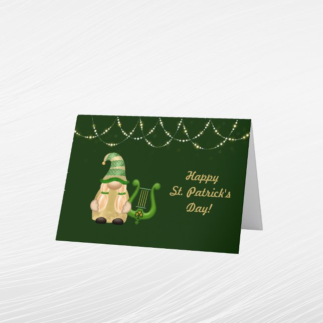 Cartes Pour Fêtes Annuelles Luthier Gnome Or Lumières Saint-Patrick (Créateur téléchargé)