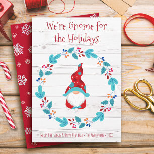 Cartes Pour Fêtes Annuelles Lutin Gnome pour les fêtes Couronne florale Rustiq