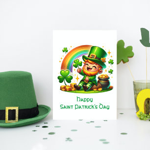 Cartes Pour Fêtes Annuelles Lutin joyeux : Saint-Patrick Festif 