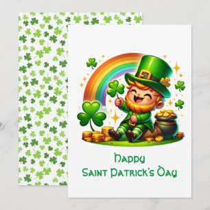 Cartes Pour Fêtes Annuelles Lutin joyeux : Saint Patrick fête festive 