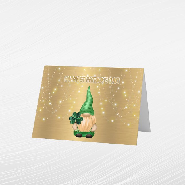 Cartes Pour Fêtes Annuelles Lutin Or Lumières Trèfle Jour de la Saint-Patrick (Créateur téléchargé)