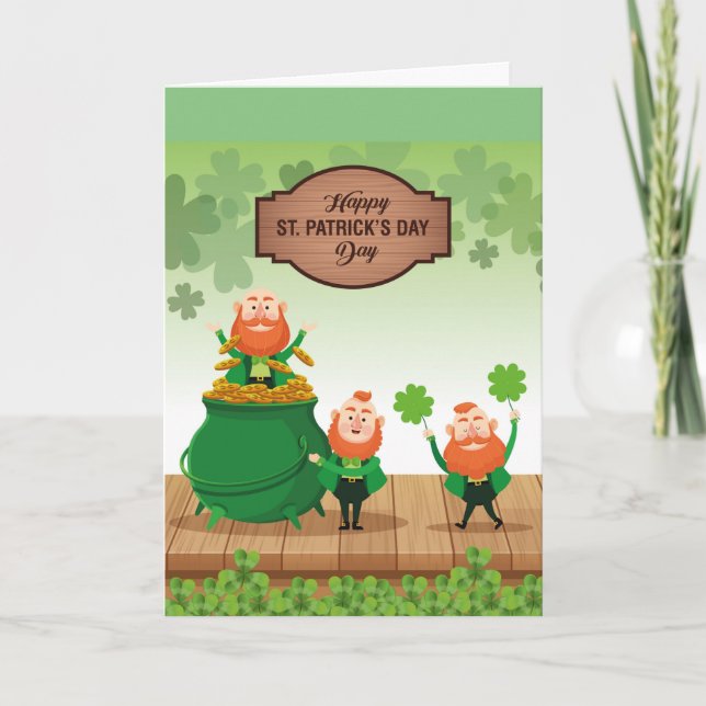 Cartes Pour Fêtes Annuelles Lutins de la Saint-Patrick (Devant)
