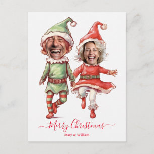 Cartes Pour Fêtes Annuelles lutins de Noël couple