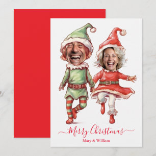 Cartes Pour Fêtes Annuelles lutins de Noël couple