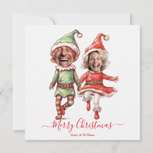 Cartes Pour Fêtes Annuelles lutins de Noël couple