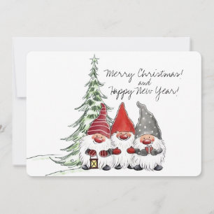 Cartes Pour Fêtes Annuelles Lutins de Noël et sapin de Noël