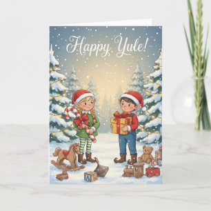 Cartes Pour Fêtes Annuelles Lutins de Yule
